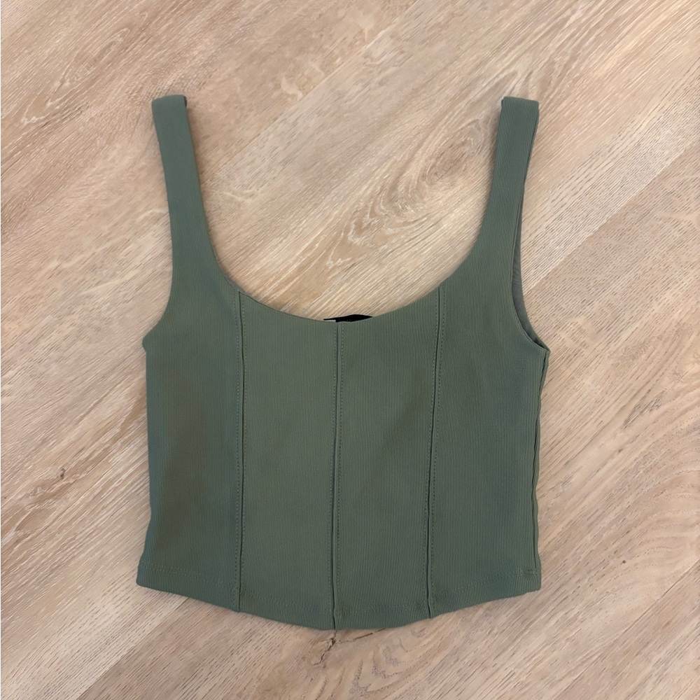 Stradivarius Sage Green Tank Top